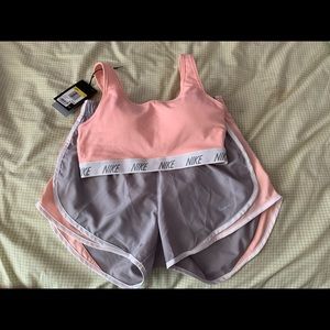 NIKE BRAND NEW SPORTS BRA AND RUNNING SHORTS SET